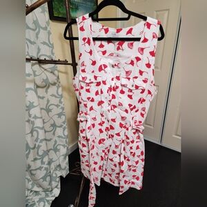 Untuckit White and Red Floral Dress